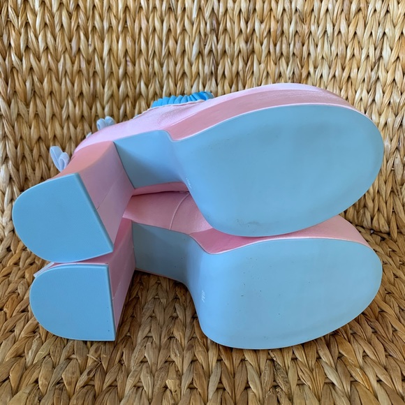 NIB Dolls Kill 💕 Bisou Baby Satin Platforms - Picture 7 of 8